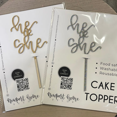 He or She Cake Topper