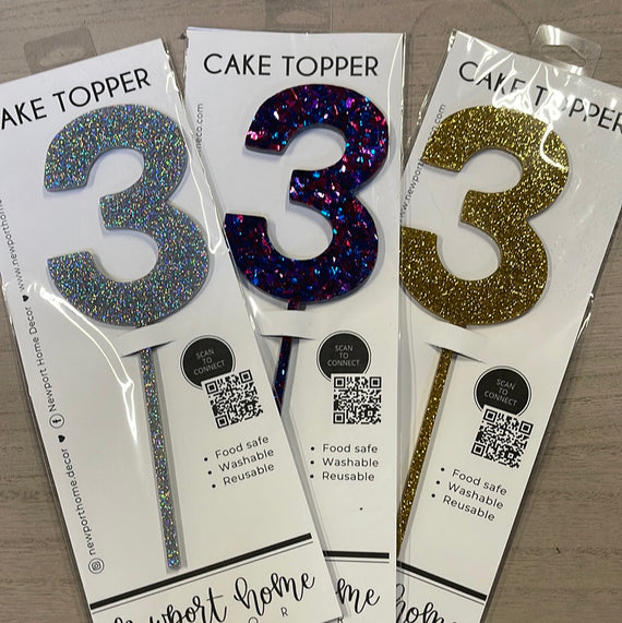 3 Cake Topper