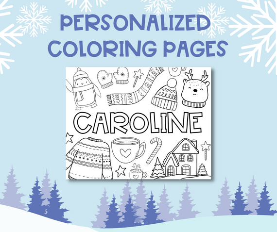 Personalized Winter Coloring Page