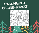 Personalized Christmas Coloring Page