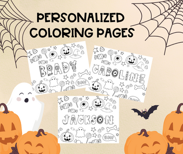 Personalized Halloween Coloring Page