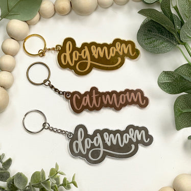 Dog Mom/Cat Mom Acrylic Keychain