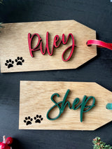 Pet Stocking Tag - Wood Lettering