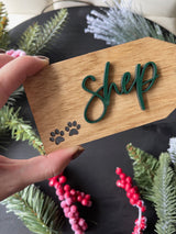 Pet Stocking Tag - Wood Lettering