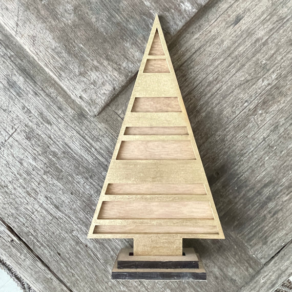 Christmas Tree - 7 inch Gold - Stripe Design