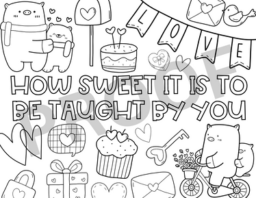 Valentine's Day Coloring Page for Teachers