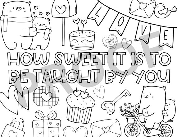 Valentine's Day Coloring Page for Teachers